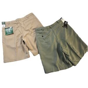 Men’s Golf Shorts Bundle Haggar Cool 18 Sage Green + Ben Hogan Chinchilla 36W